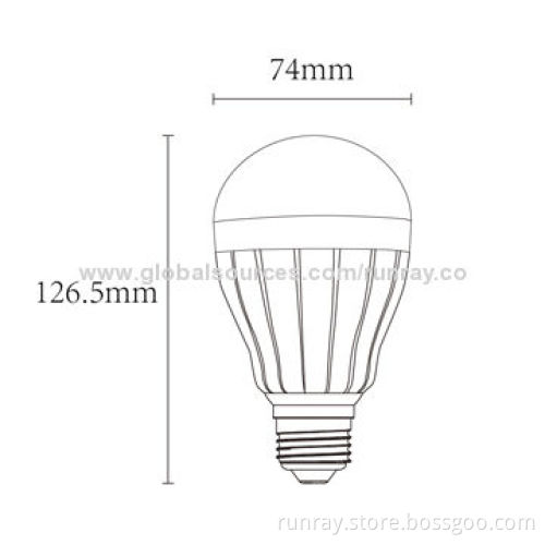 7W E26 LED Bulb, 85-265V AC, Epistar 5730 SMD Chip, 80Ra CRI, CE/RoHS, ISO9001 Factory